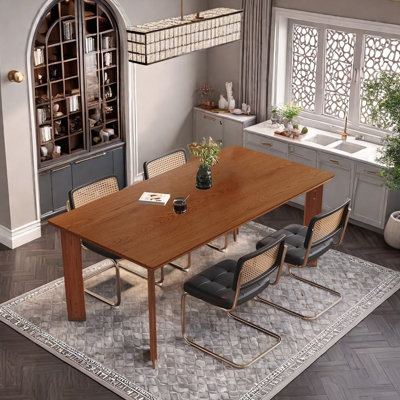 Retro And Elegant Rectangular Dining Table