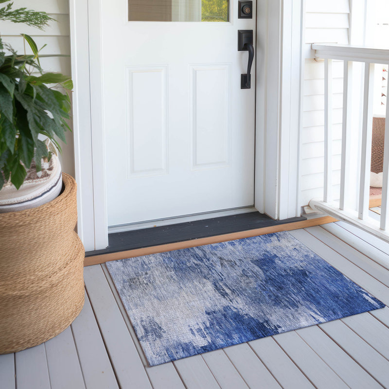 Khloei Washable Abstract Indoor / Outdoor Rug, Rectangle 1'8" x 2'6"
