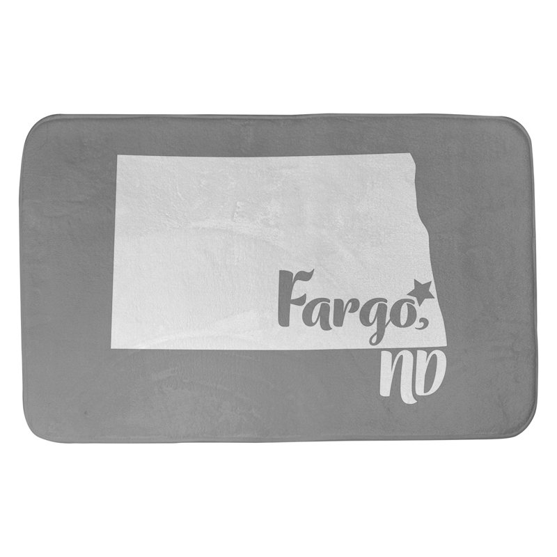 Memory Foam Non-Slip Bath Rug, 17" W x 21" L, Blue, Fargo North Dakota