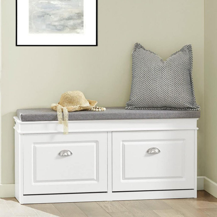 Hidden Shoe Bench with 2 Flip Drawers