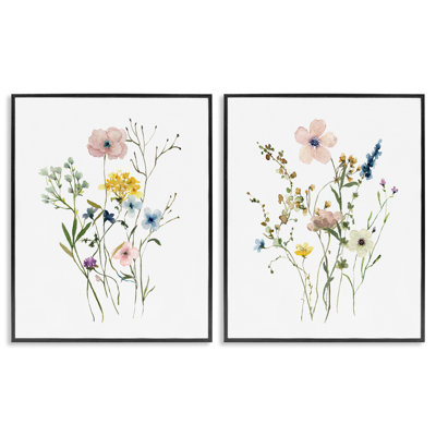 «Art Wildly Arranged Wildflowers», ensemble de 2 giclées encadrées par Livi Finn