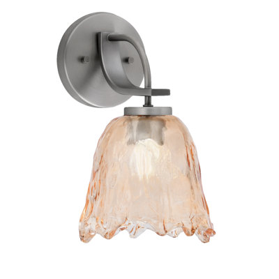 Waldes Wall Sconce, Graphite Finish, 7" Amber Lava Glass