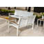 Tribeca Aluminum Teak Sling Stacking 3 - Seater Sofa-2036654152