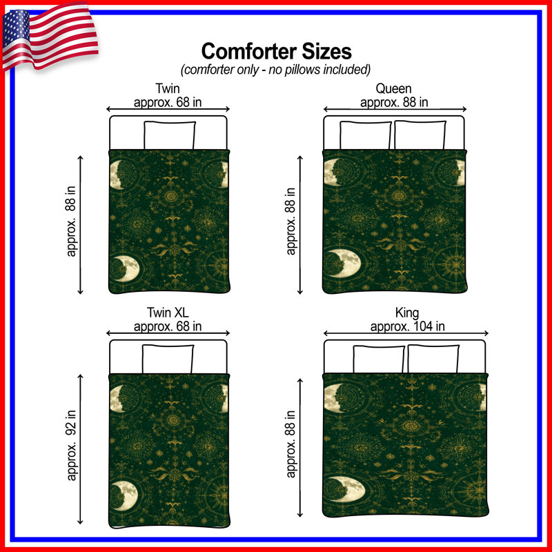 Celestial Moon Phases Comforter, Twin Extra Long