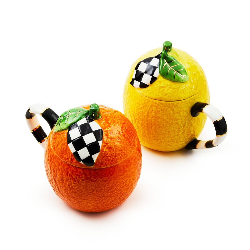 Tutti Frutti Lidded Mugs, Set Of 2