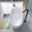 Baignoire autoportante autoportante très profonde 59 po avec drain central 59 po.