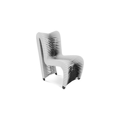 Seat Belt Cotton Upholstered Solid Back Side Chair in Gray