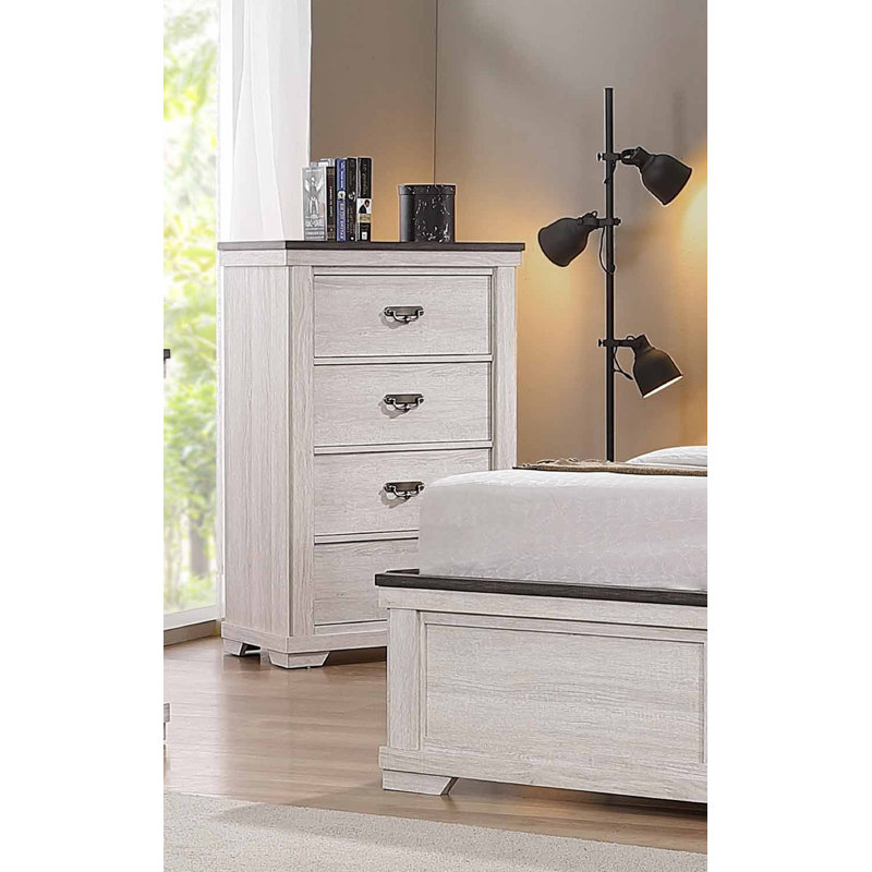 Meuble rustique en bois massif de 1 chambre à coucher à 4 tiroirs de style campagnard