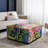 Reverse Printed Beveled Art Glass Cocktail Table Single Coffee Table