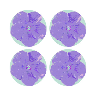 Hibiscus Vegan Leather Round Pebble Placemat