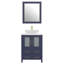 Ensemble de meuble-lavabo autoportant simple 24 po avec plateau en marbre et miroir assortis Ravenna-67118371