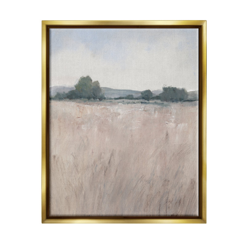 Paysage abstrait de prairie de campagne par Tim Otoole - Peinture sur toile, H 21 po x l 17 po x P 1,7 po