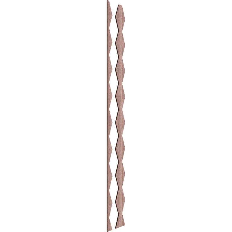 Ensemble de panneau mural décoratif à lattes réglables en bois Cimarron, Noyer, H 47 po x l 2,75 po x P 0,25 po