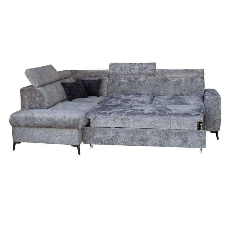 Floreda Grey Right Side Sectional With Bed And Storage, Right Hand Facing