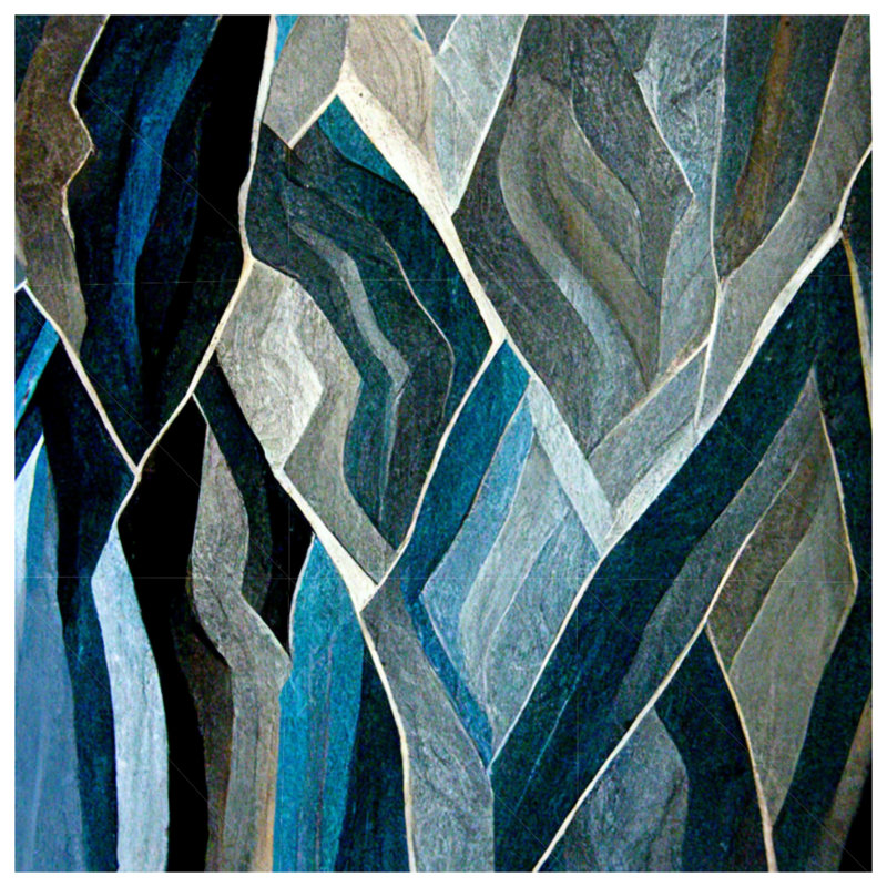 Édredon abstrait moderne avec literie, Bleu géométrique / abstrait, Édredon très grand