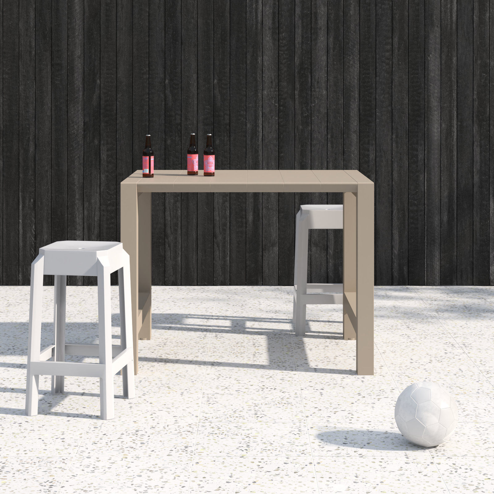 Farrah 39 " Extendable Patio Bar Table, Taupe