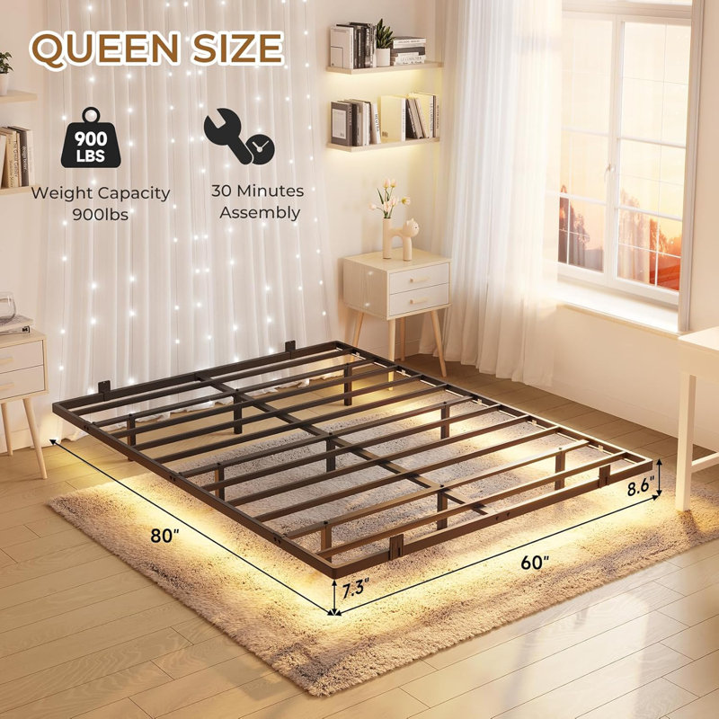 Base de lit robuste en acier 14 po, Grand lit