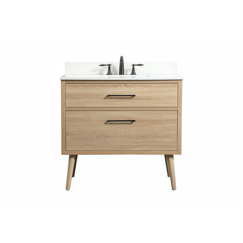 Ensemble de meuble-lavabo simple 36 po Steinfeldt, Bois de mangue