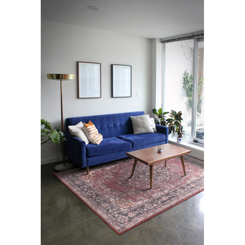 Vonzay Burgundy Machine Carpet, 2.5 x 4.9 ft | 100% Polyester, 1850 g/m², Pile Height: 0.2 in | Recycled Poly Cotton Underside, Eco-Friendly | Durable & Easy to Maintain, Perfect for Home Décor & Office Spaces