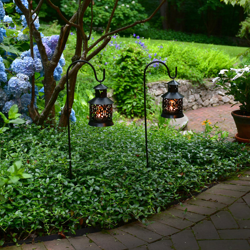 Garceau Metal Lantern with Shepherd's Hook - 2 Count