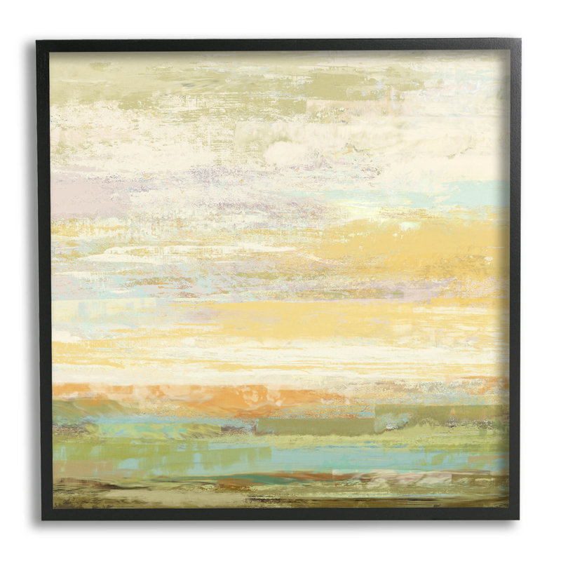 Abstrait jaune, art de la giclée par Suzanne Nicoll, H 17 po x l 17 po x P 1,5 po, Giclée encadrée noir minuit