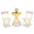 Full Assembled 3-Piece Folding Patio Dining Set With Comfortable Cushions, Patio Bistro Set-2123832605