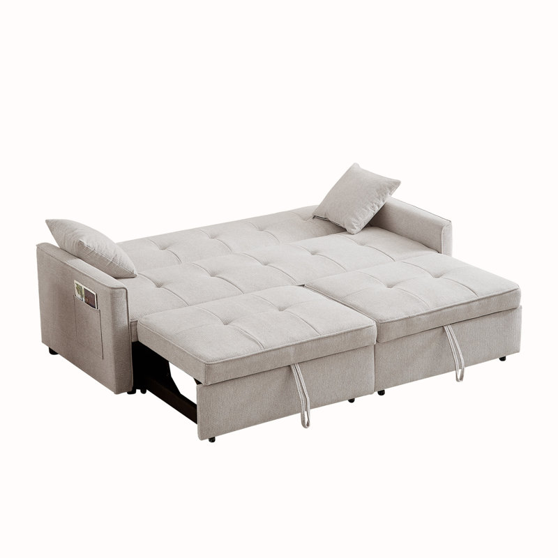 Jahari Upholstered 80.7'' Sofa, Ivory Polyester