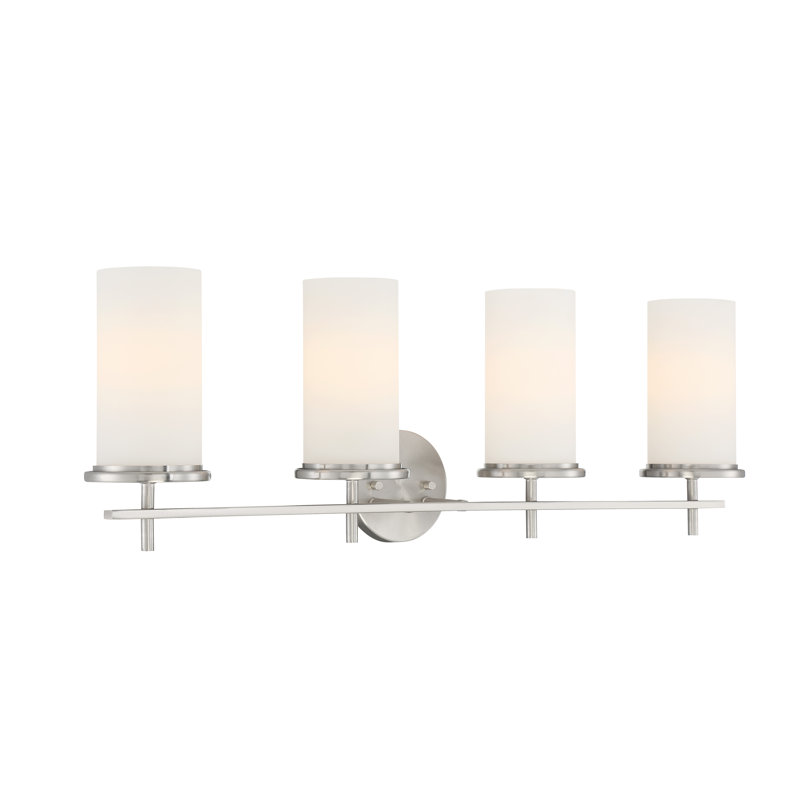 Ashten 4 - Light Dimmable Vanity Light, White, Silver