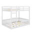 Lit superposé double en bois avec échelle et rails de protection-578250957