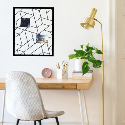 Élégant accessoire mural en métal noir décoratif, 19,7 po x 23,6 po | 100% métal, épaisseur: 0,06 pouce | Léger à 0,68 lb, facile à suspendre avec pièce arrière | Parfait pour les décorations et les objets d'art modernes