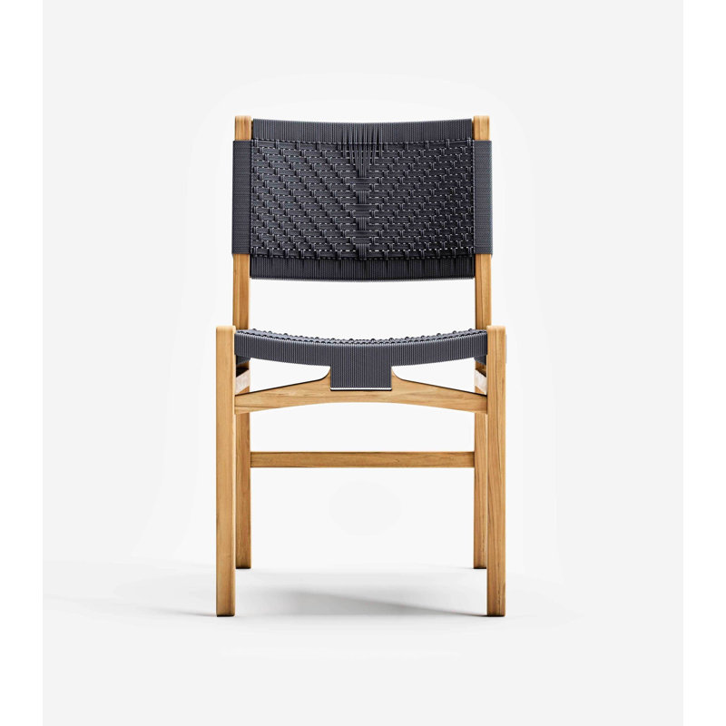 Chontales Dining Chair, Teak, Charcoal V Braided Cord