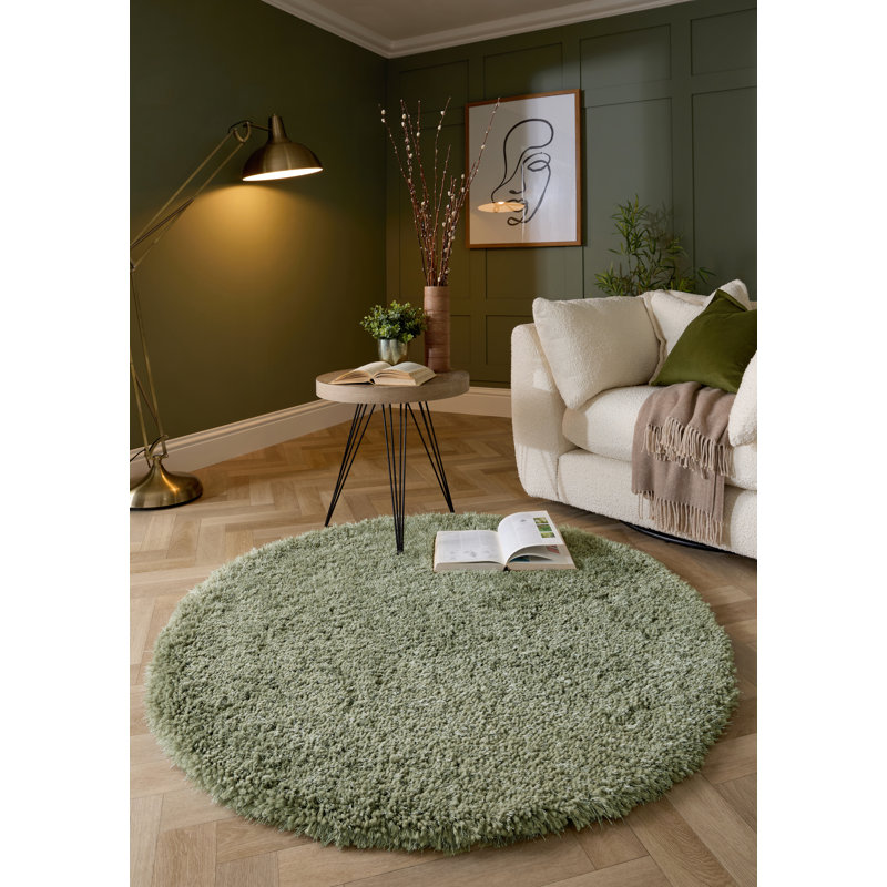 Benan Solid Colour Hand Tufted Area Rug, Round 133cm