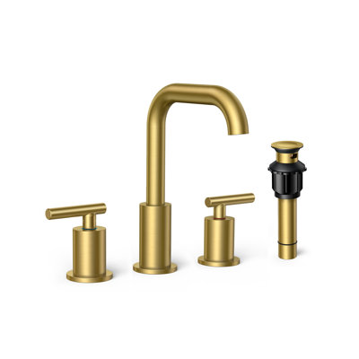 Widespread Bathroom Faucet with Drain Assembly