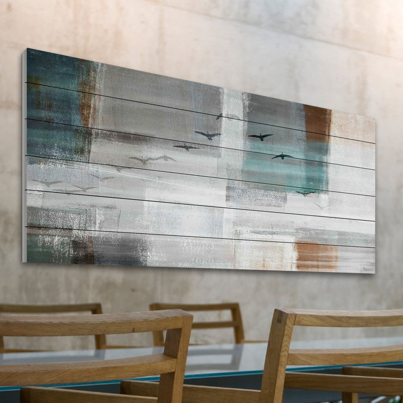 «Going South» par Parvez Taj - reproduction sur bois, H 12 po x l 24 po x p 1,5 po