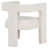 Jeremas Curved Boucle Upholstered Accent Chair with Webbed Seat Support, White-1332008102