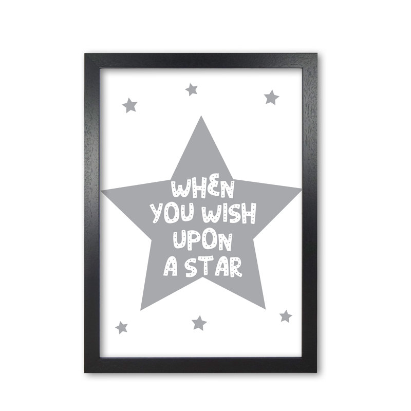 Wish Upon A Star - Print, 42 cm H x 30 cm W x 5 cm D, Black Grain Frame