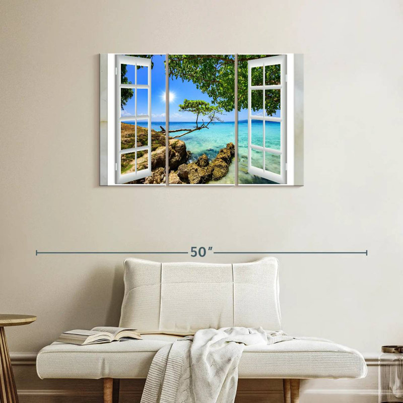 «Window View», reproduction d'art sur toile, H 24 po x l 38 po x P 1,25 po