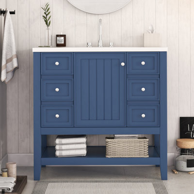 Ensemble de meuble-lavabo simple 36 po avec comptoir en céramique Tylerr