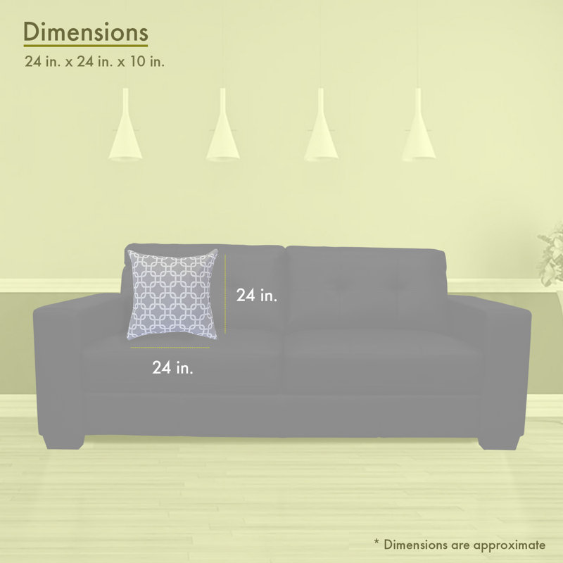 Coussin extérieur Roysum, gris, 24 po x 24 po, Carré