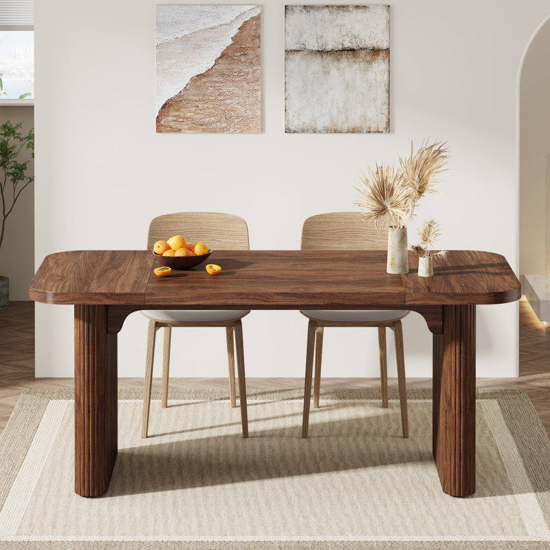 Johen 62.99'' L x 31.5'' W Rectangular Dining Table with Engineered Wood Tabletop, Walnut