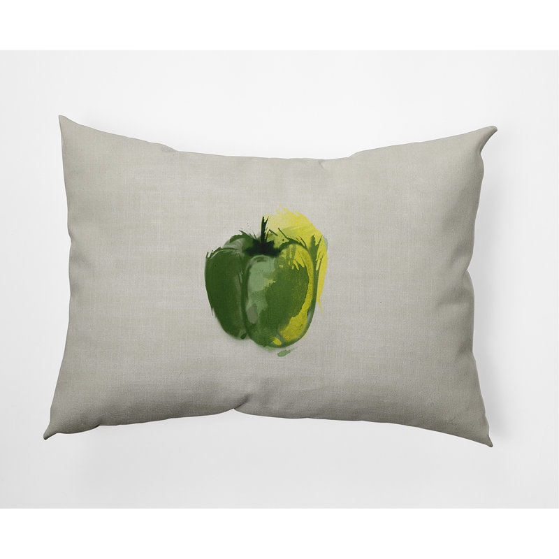 Outdoor Reversible Throw Pillow, Green