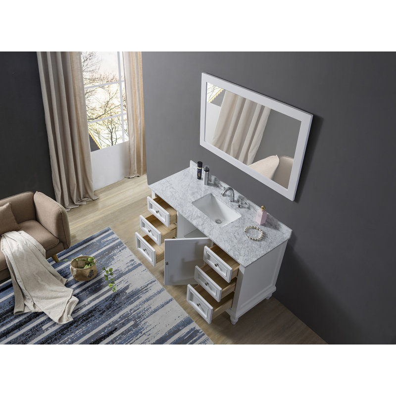 48'' Single Bathroom Vanity with Marble Top