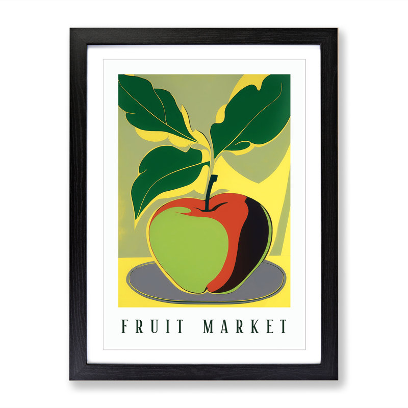 Fruit Market Exhibition Apple Vol.9 - Single Picture Frame Print on Wood, 34cm H x 25cm W x 2cm D