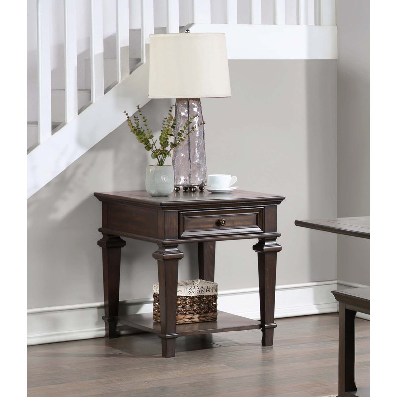 Traditional Design End Table With Storage Drawer Furniture 1Pc