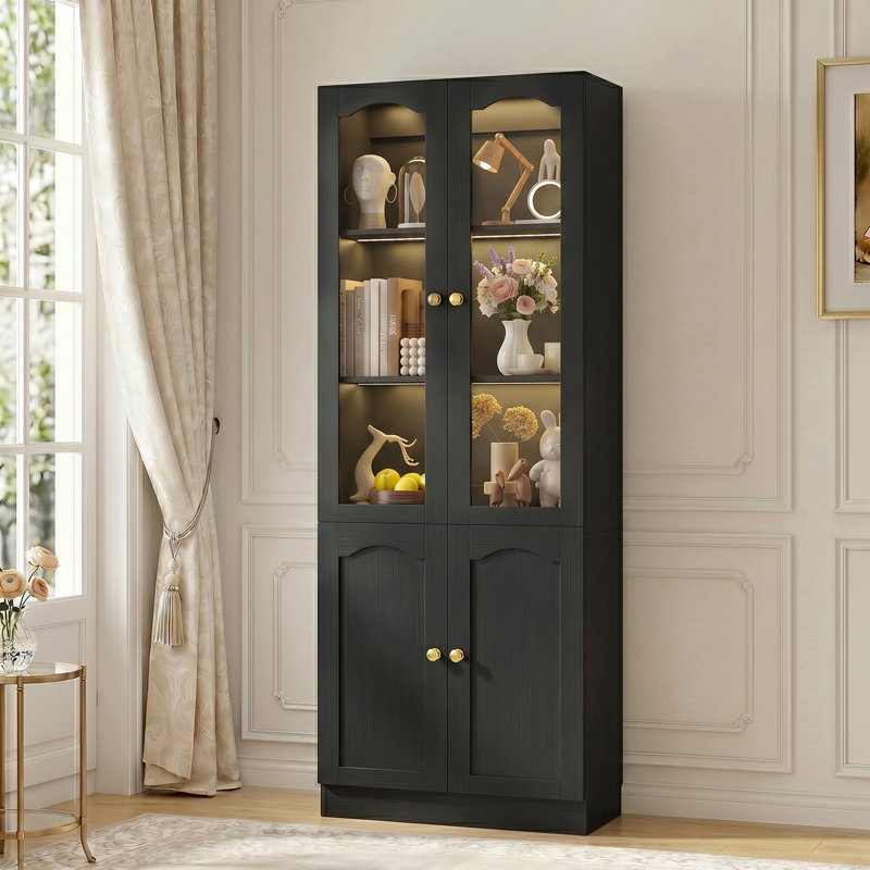 Garde-robe avec porte en verre, Black