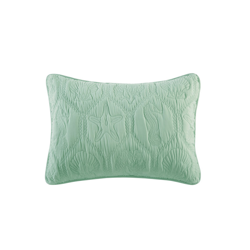 Mint Green Microfiber Full Reversible Coastal Quilt Set