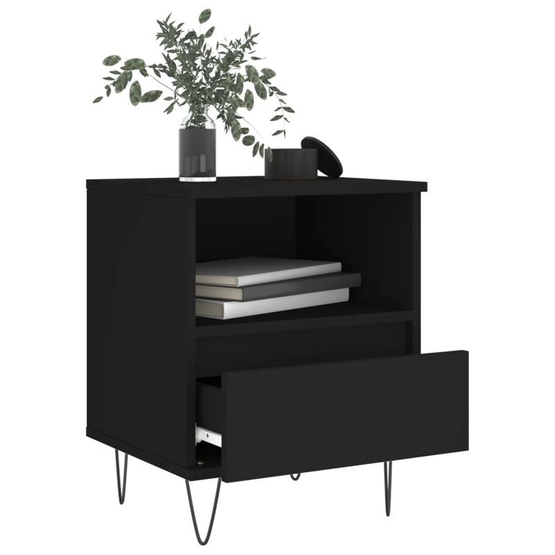 Ebenier 40cm W Manufactured Wood Bedside Table, Old Wood, Individual