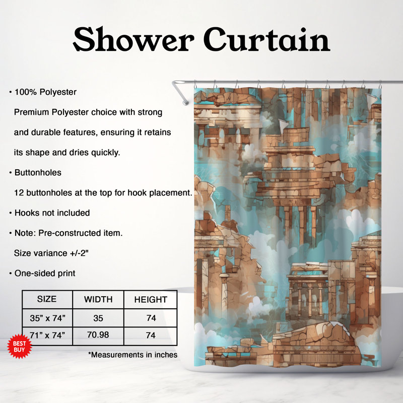 Braylenn Shower Curtain, 74"H x 71"W