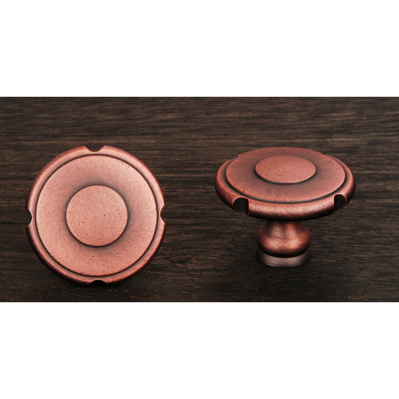 CK Series 1 1/2" Diameter Mushroom Knob, Small, Distressed Copper