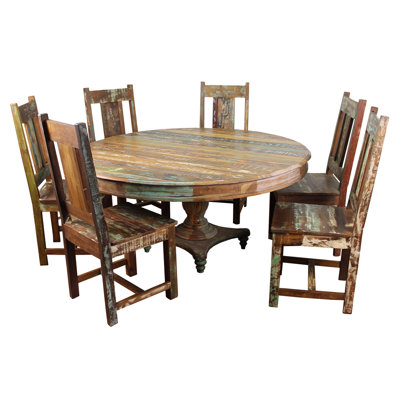 Killingly 6 - Person Solid Wood Top Pedestal Base Dining Set